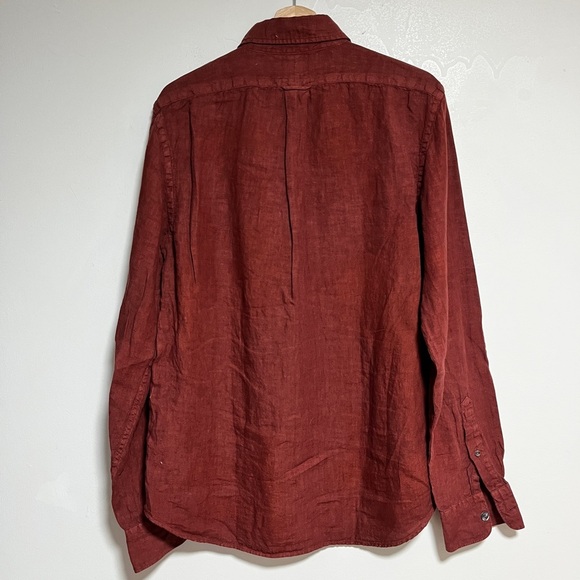 Todd Snyder Rust Red Linen Shirt – Size M - Picture 9 of 9